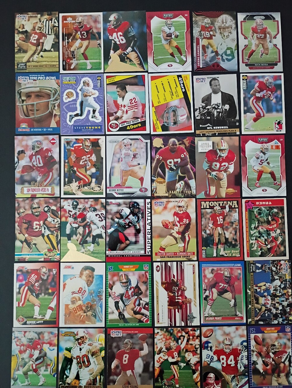36 San Francisco 49ers Football Cards Joe Montana George Kittle Rice Bosa Deebo